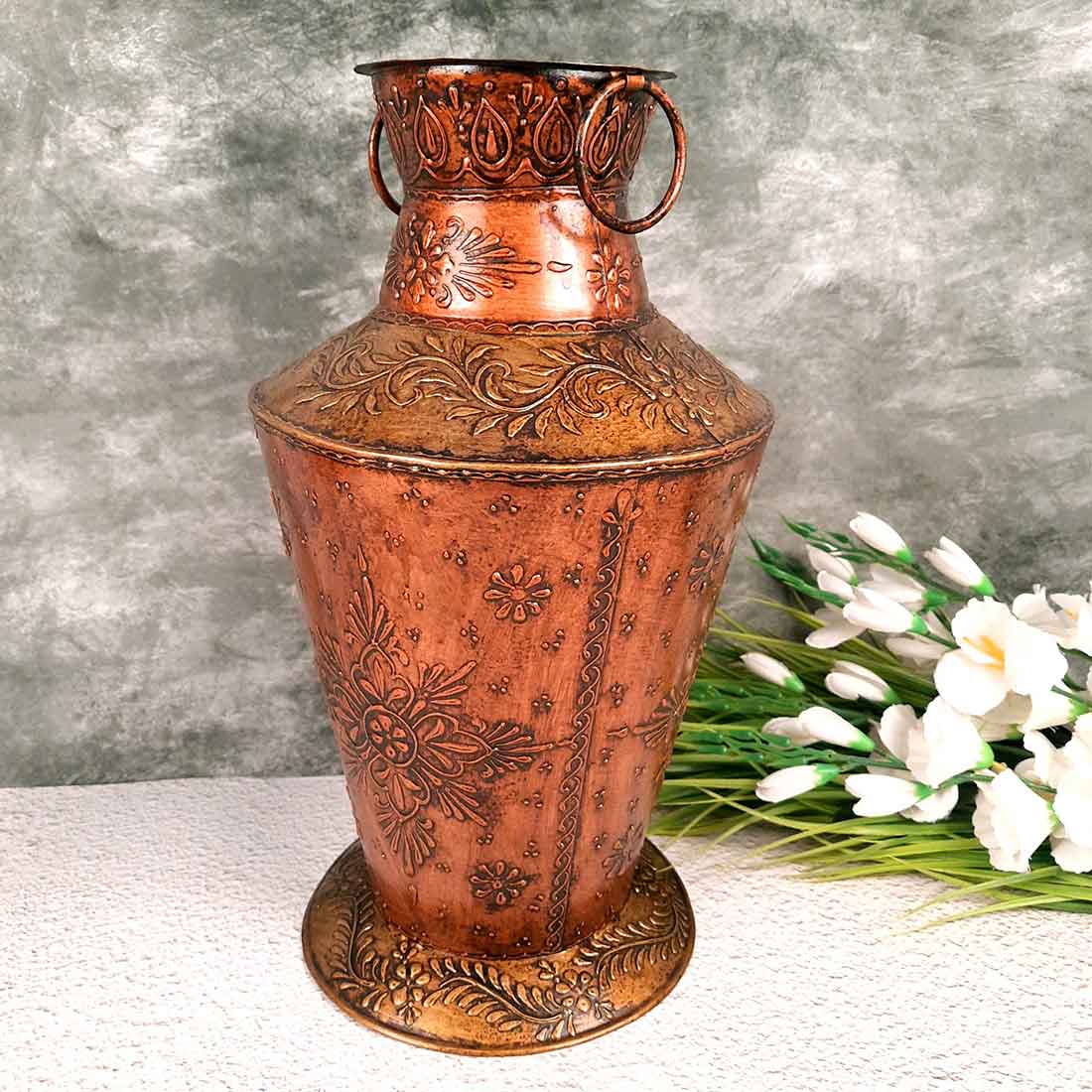 Standing Flower pot | Big Corner Vase - For Living Room & Entrance Decor - 19 Inch- Apkamart