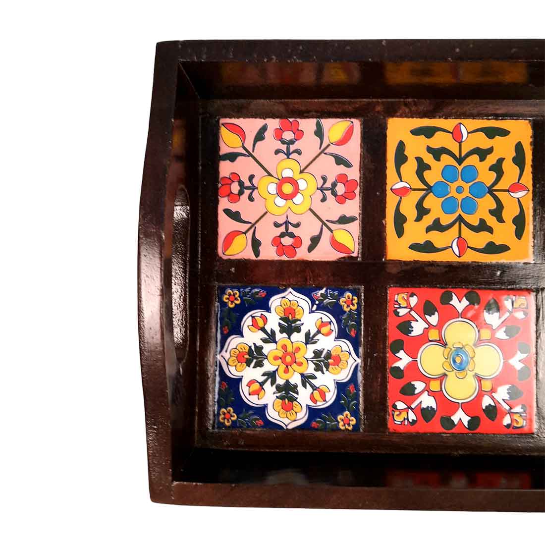 Wooden Serving Tray | Tile Tray - 15 Inch- Apkamart - apkamart #Style_Classic