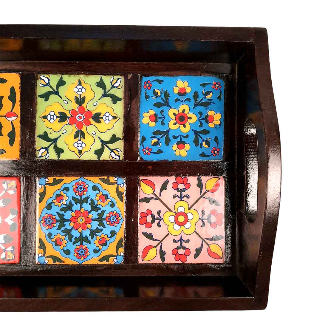 Wooden Serving Tray | Tile Tray - 15 Inch- Apkamart - apkamart #Style_Classic