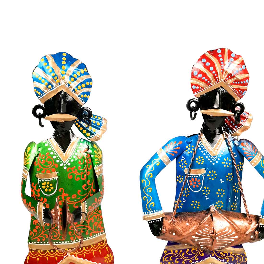 Rajasthani Musician Showpiece - For Table & Home Decor - 14 Inch - Set of 3 - Apkamart