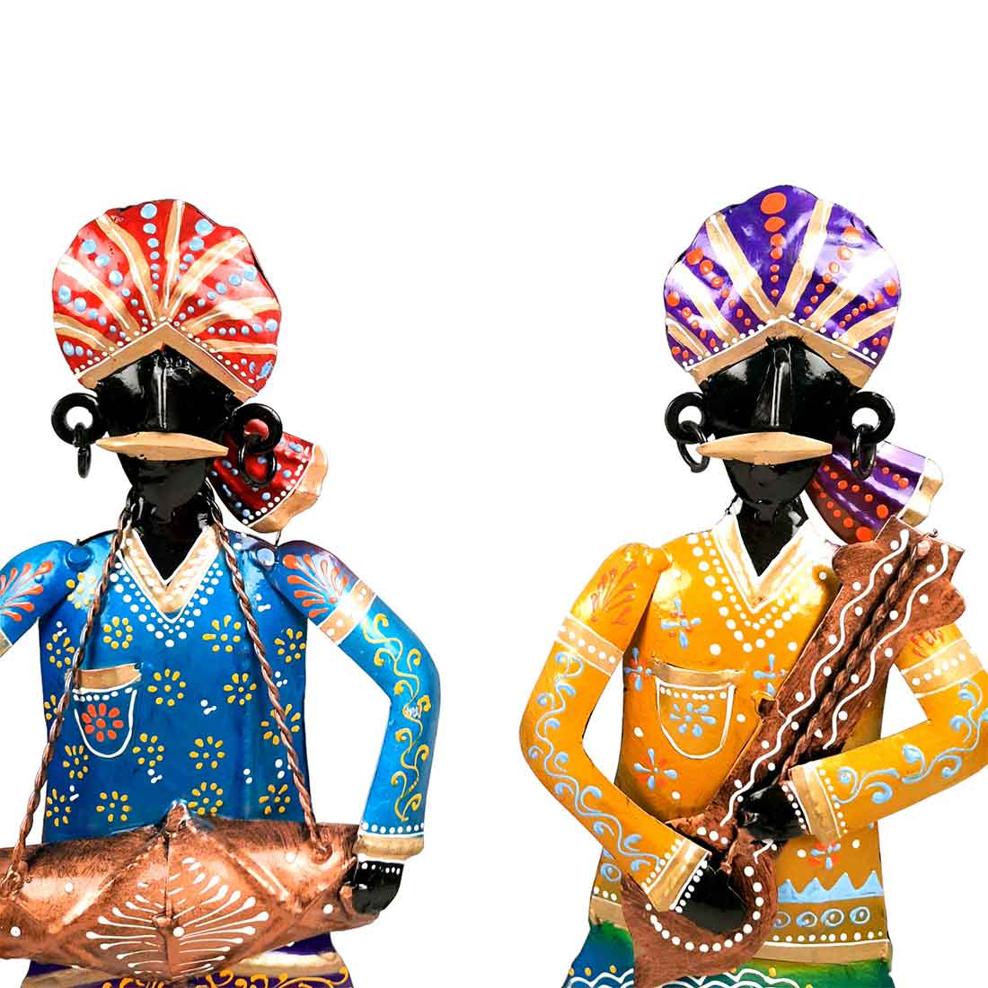 Rajasthani Musician Showpiece - For Table & Home Decor - 14 Inch - Set of 3 - Apkamart