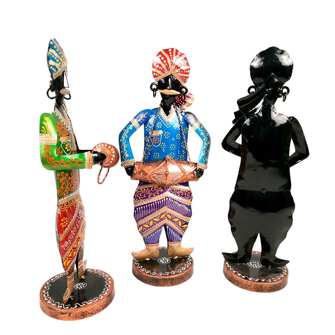 Rajasthani Musician Showpiece - For Table & Home Decor - 14 Inch - Set of 3 - Apkamart