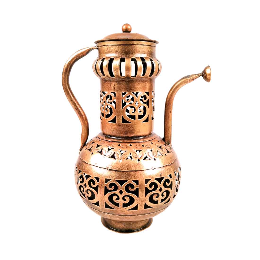 Vintage Surahi Showpiece with Tea Light Holder - 9 inch - Apkamart #Style_pack of 2