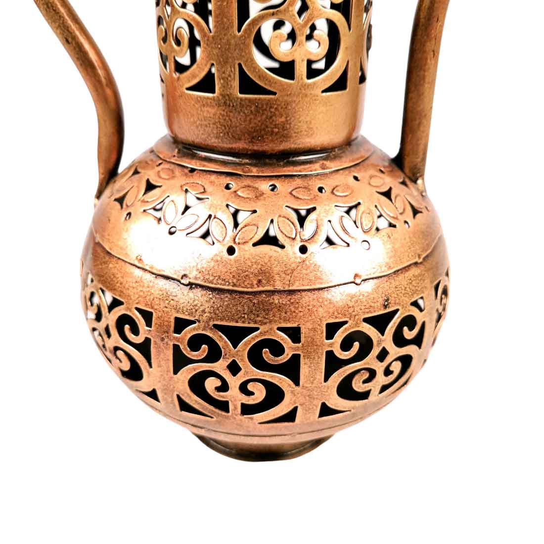 Vintage Surahi Showpiece with Tea Light Holder - 9 inch - Apkamart #Style_pack of 1