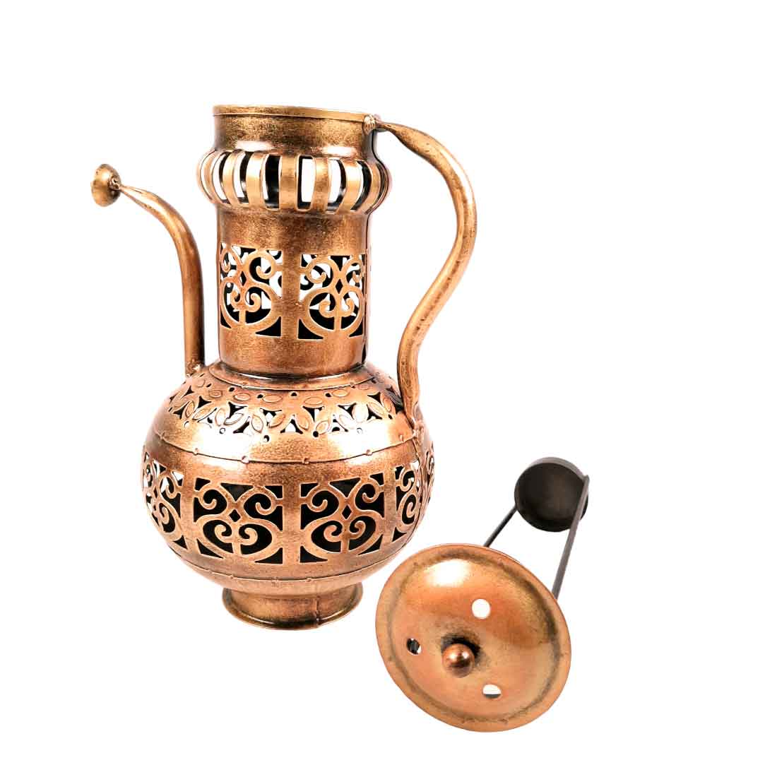 Vintage Surahi Showpiece with Tea Light Holder - 9 inch - Apkamart #Style_pack of 1