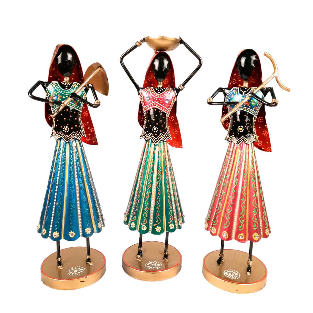 Worker Lady Showpiece - Female Figurines - for Side Table Decoration - 14 Inch- Apkamart