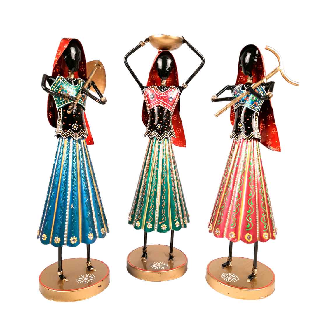 Worker Lady Showpiece - Female Figurines - for Side Table Decoration - 14 Inch- Apkamart