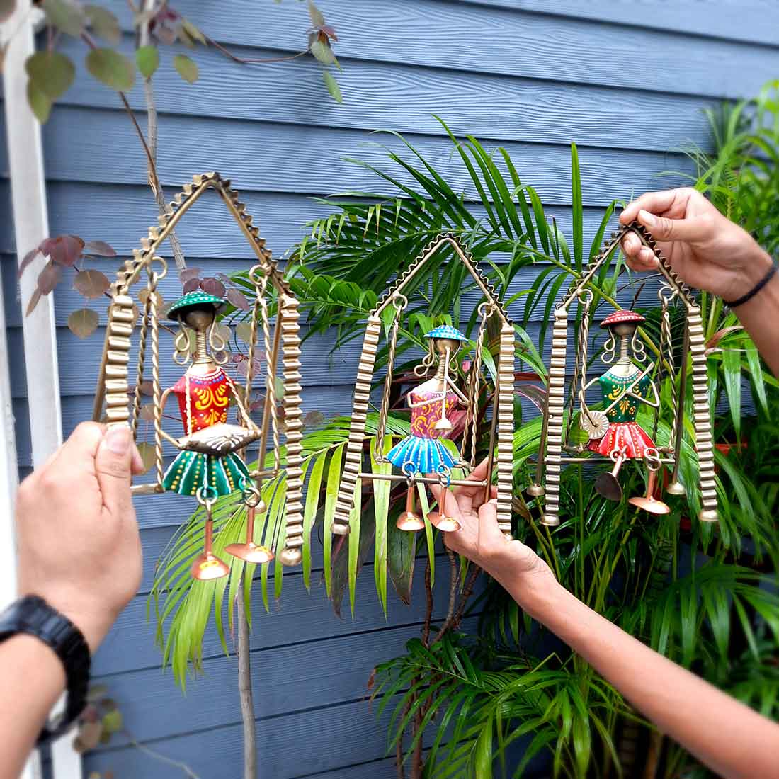 Jhula Musician showpiece - Table Showpiece - For Home Decor & Gifts 11 Inch- Apkamart