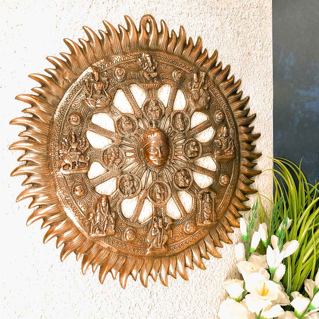 Sun Wall Hanging - Wall Decor for Living Room - 21 Inch- Apkamart