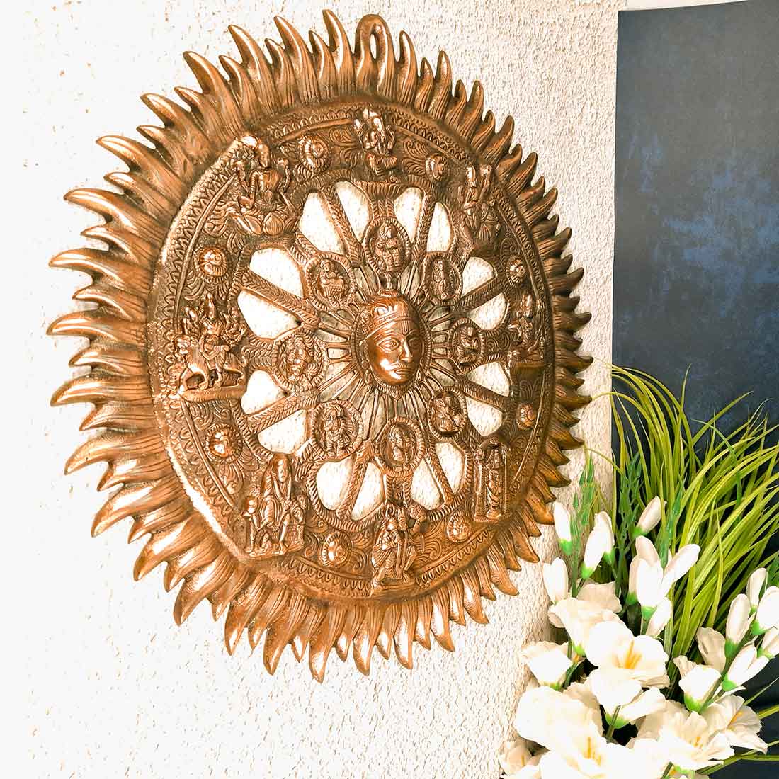 Sun Wall Hanging - Wall Decor for Living Room - 21 Inch- Apkamart