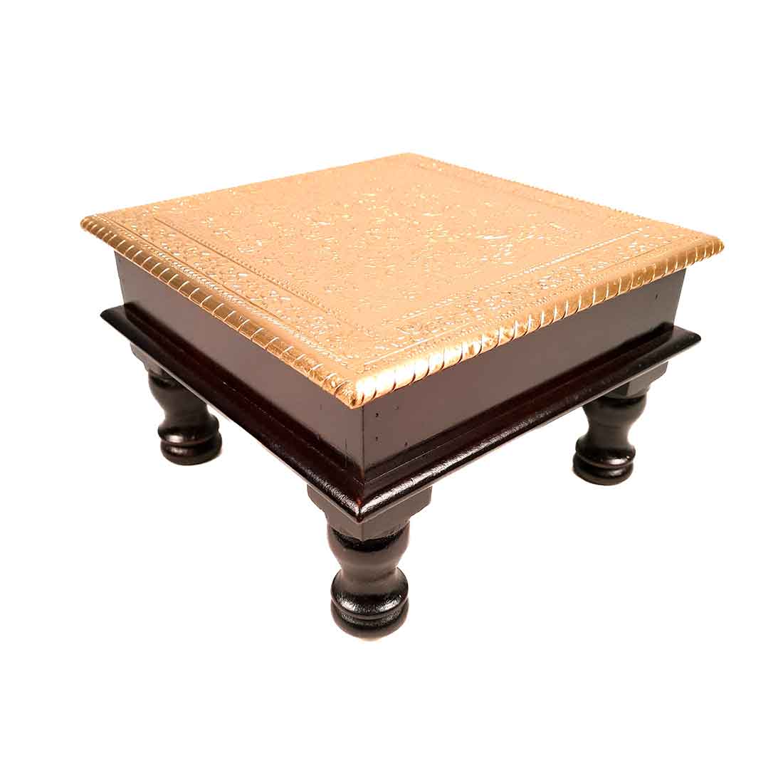 Brass Pooja Chowki - For Puja, Sitting & Home Decor - 10 Inch -apkamart #Style_Design 2