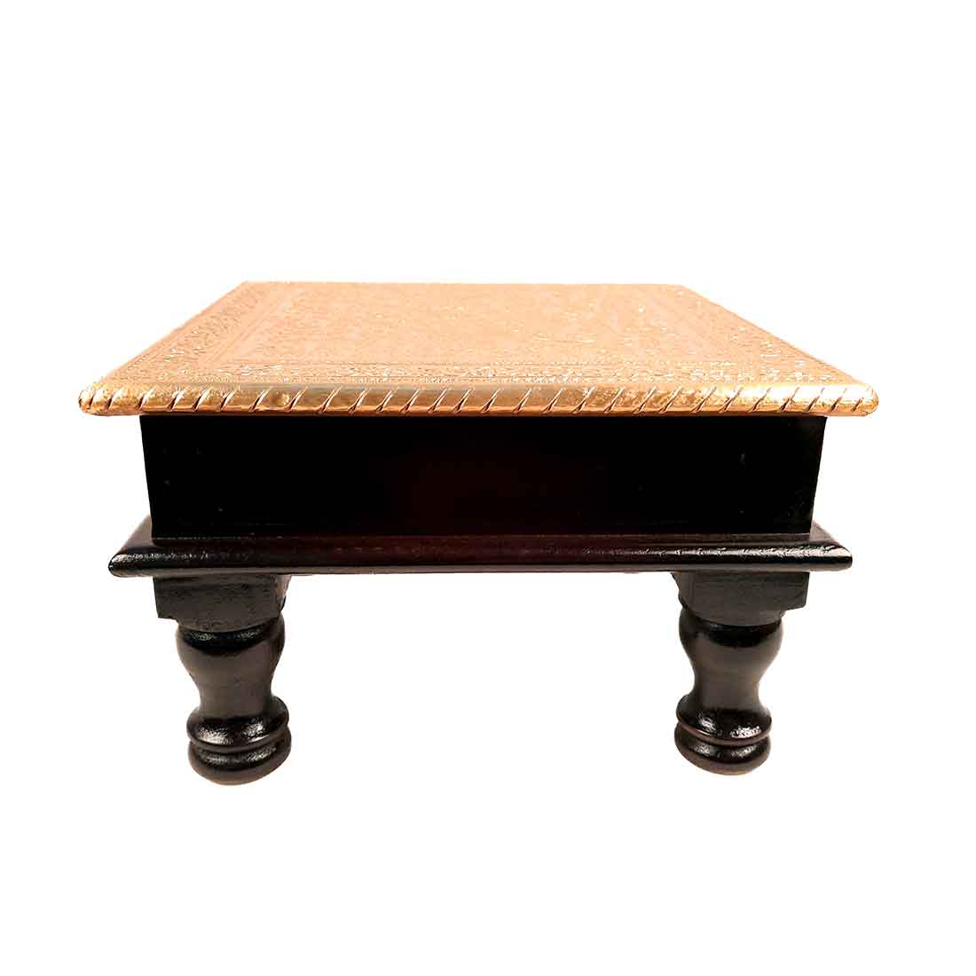 Brass Pooja Chowki - For Puja, Sitting & Home Decor - 10 Inch -apkamart #Style_Design 2