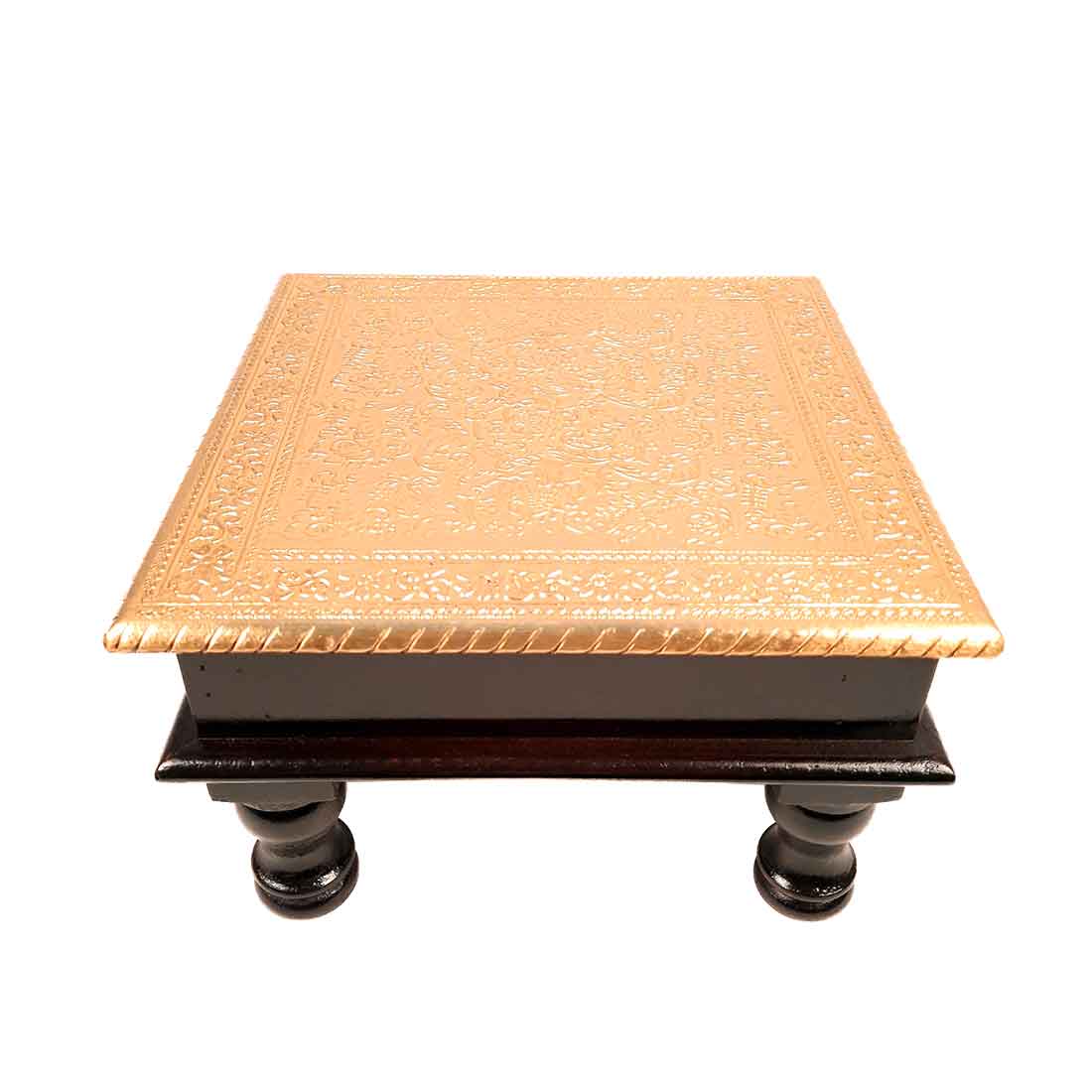 Brass Pooja Chowki - For Puja, Sitting & Home Decor - 10 Inch -apkamart #Style_Design 2