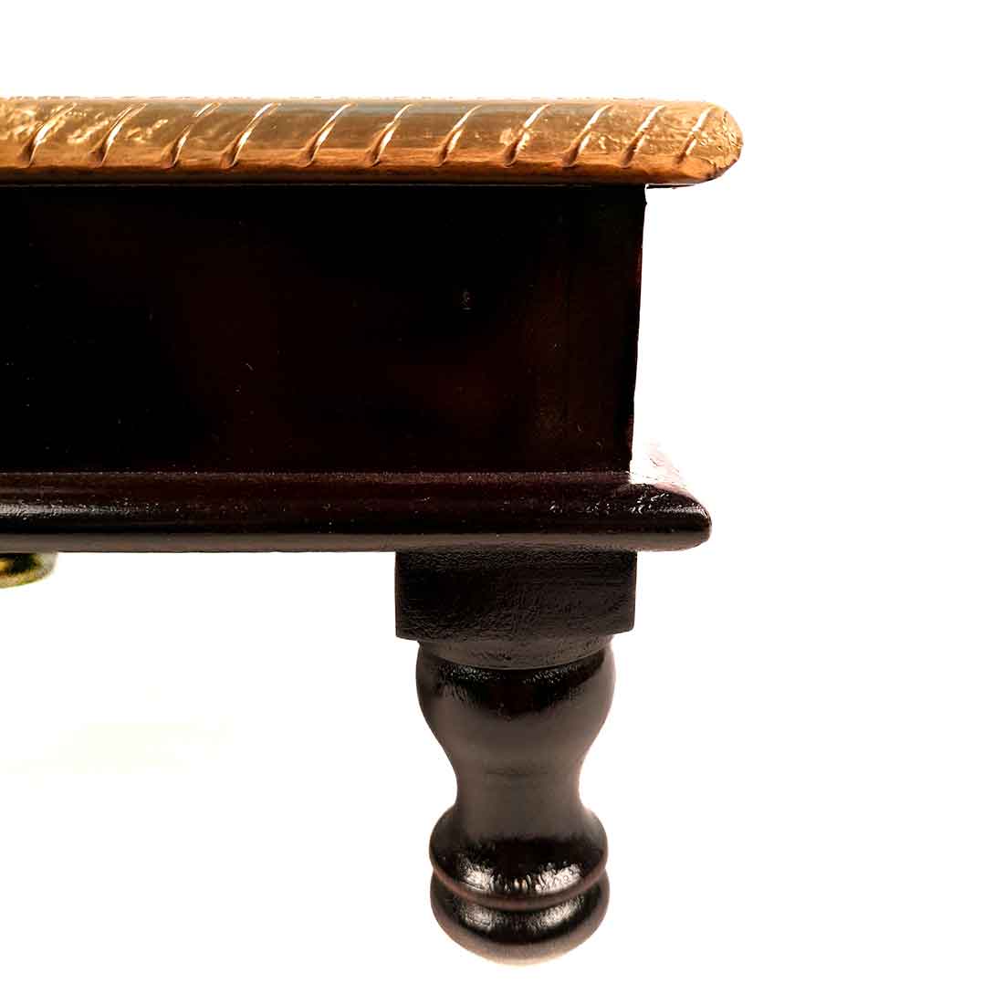 Brass Pooja Chowki - For Puja, Sitting & Home Decor - 10 Inch -apkamart #Style_Design 2