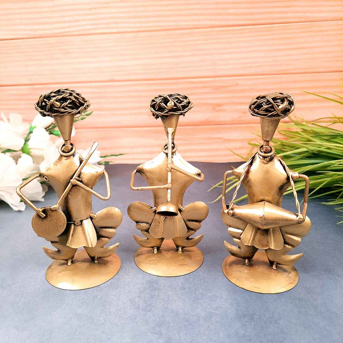 Musician Showpiece - Metal Figurines - For Table Decor & Living Room - 7 Inch - Apkamart