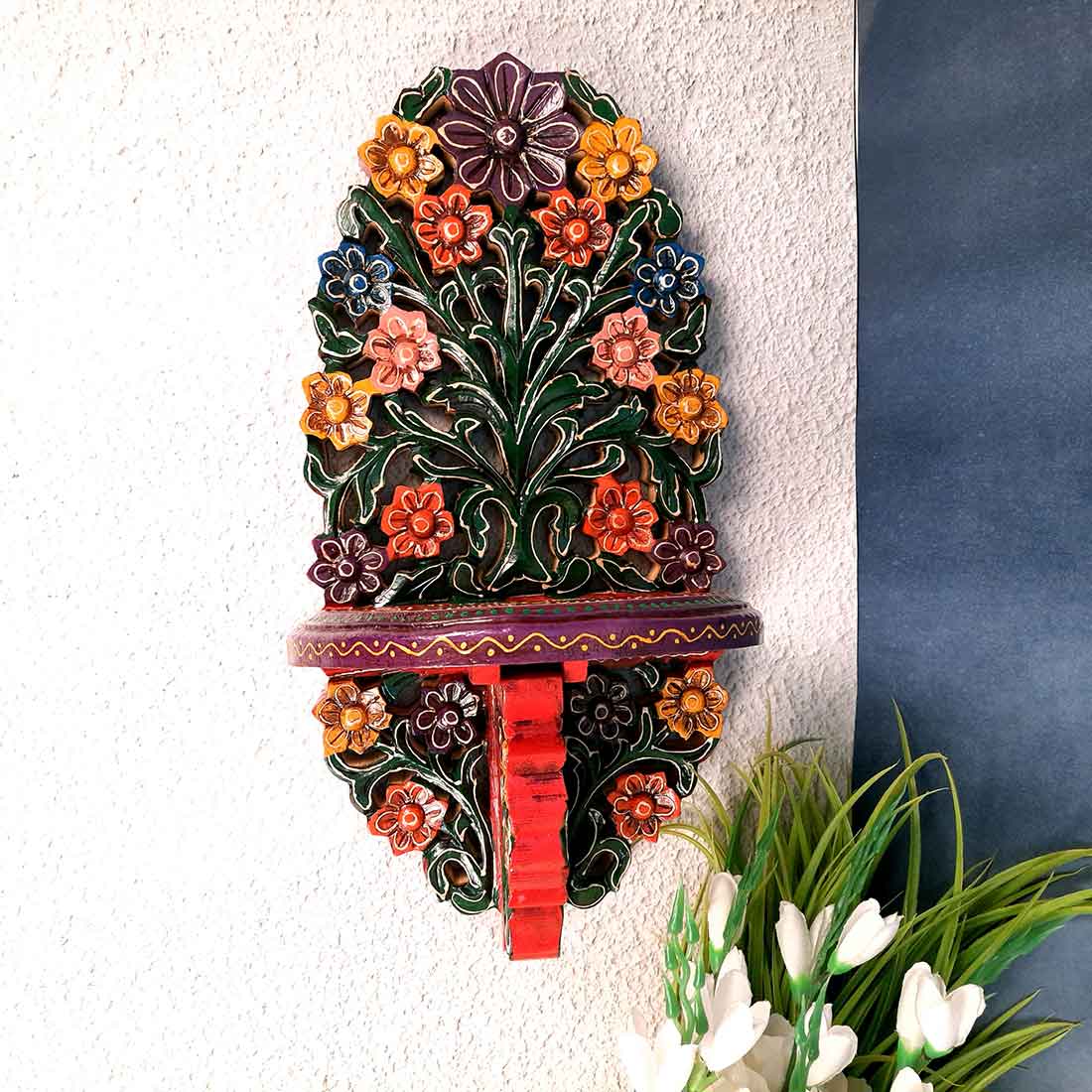 Wall Bracket - Wooden Wall Decor for Living Room - 18 Inch- Apkamart