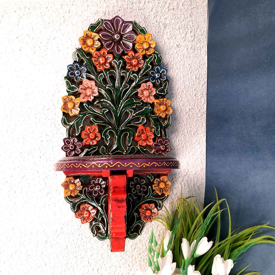 Wall Bracket - Wooden Wall Decor for Living Room - 18 Inch- Apkamart