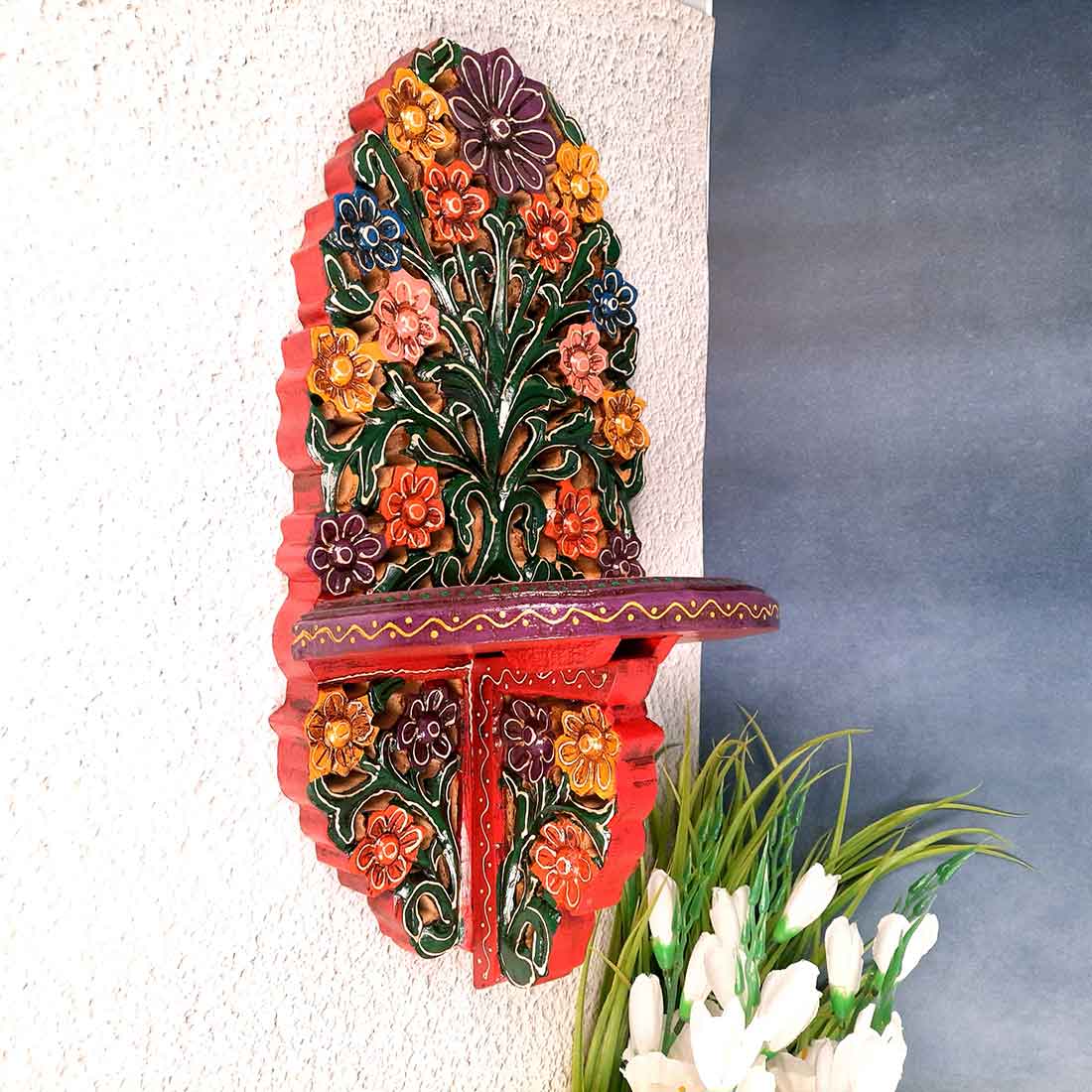 Wall Bracket - Wooden Wall Decor for Living Room - 18 Inch- Apkamart