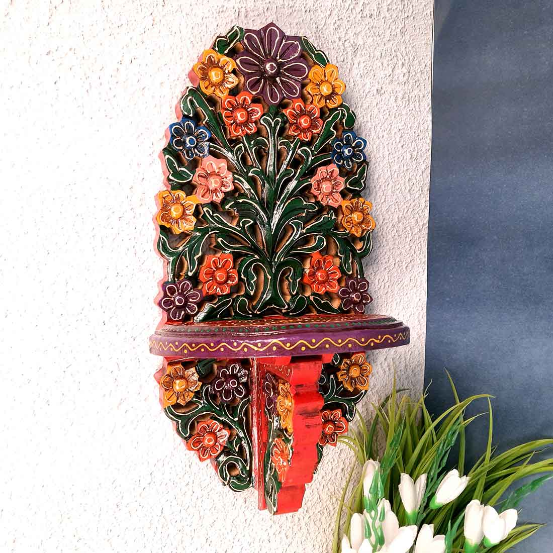 Wall Bracket - Wooden Wall Decor for Living Room - 18 Inch- Apkamart