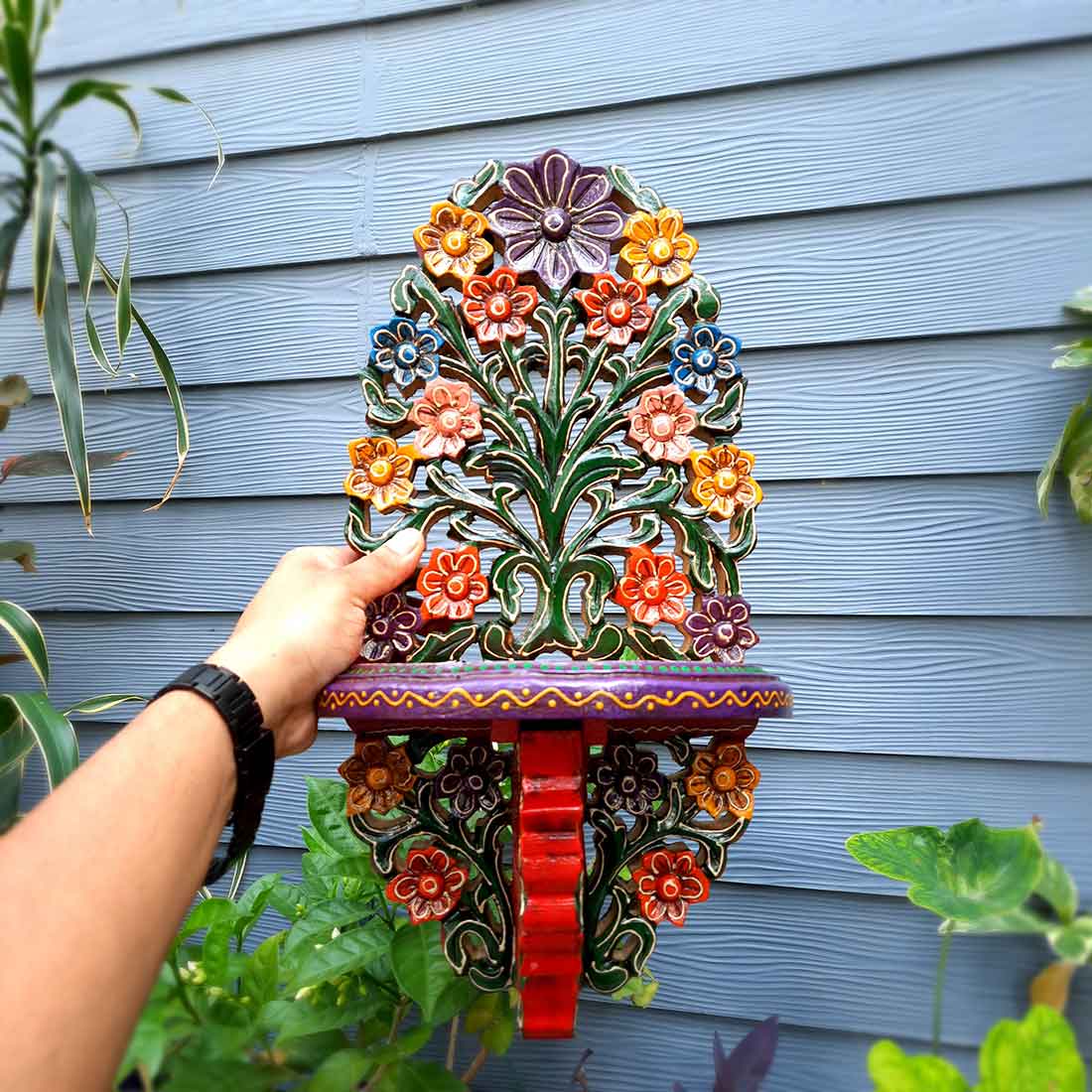 Wall Bracket - Wooden Wall Decor for Living Room - 18 Inch- Apkamart