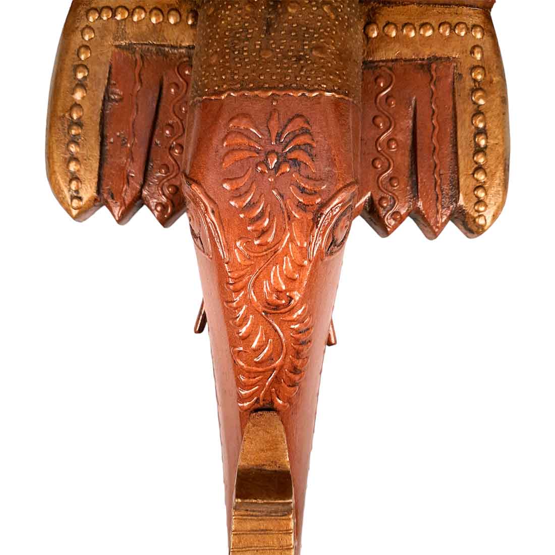 Antique Elephant Wall Bracket - For Home Decor & Gifts - 12 Inch- Apkamart #Style_pack of 2