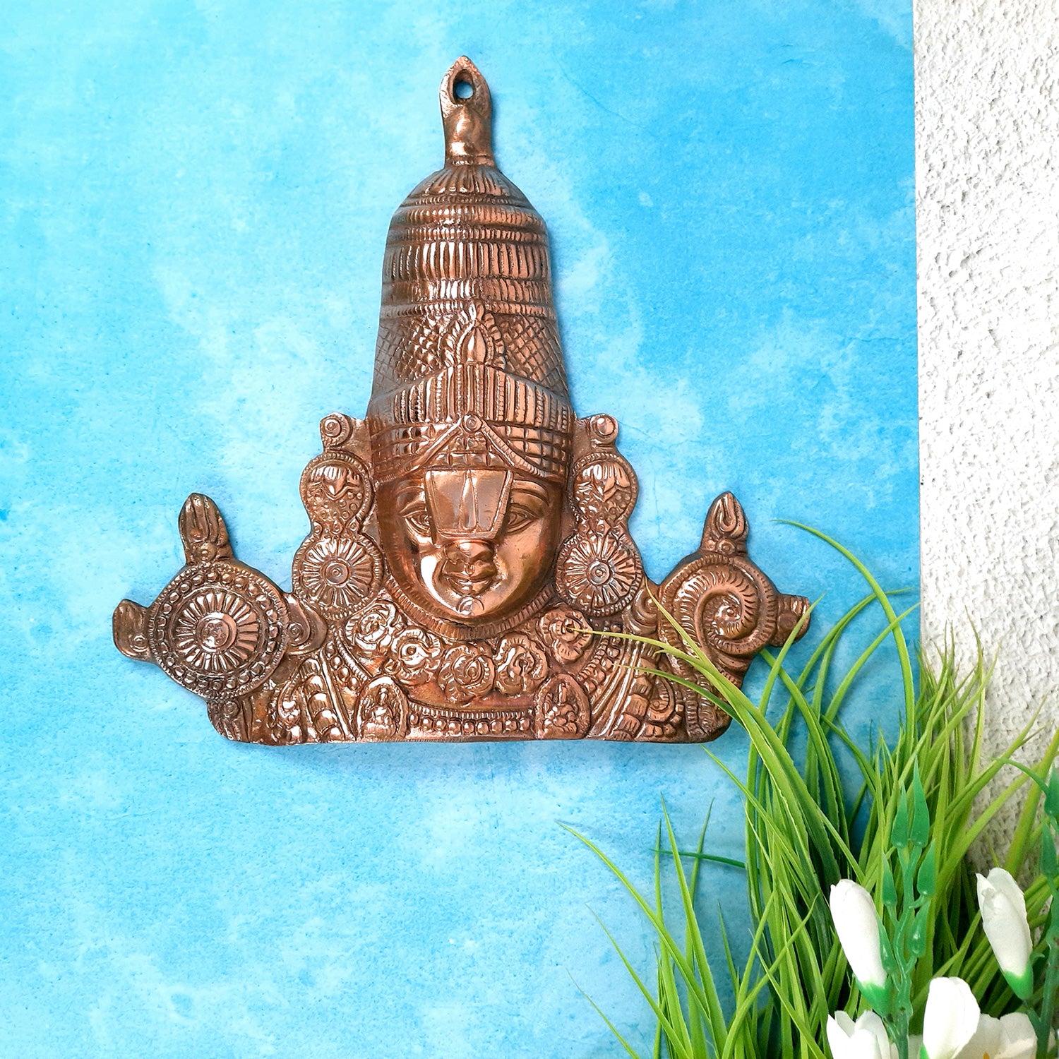 Lord Balaji Wall Hanging | Tirupati Balaji Wall Decor - For Puja, Home, Living Room, Wall Decor & Gifts- 13 inch-Apkamart