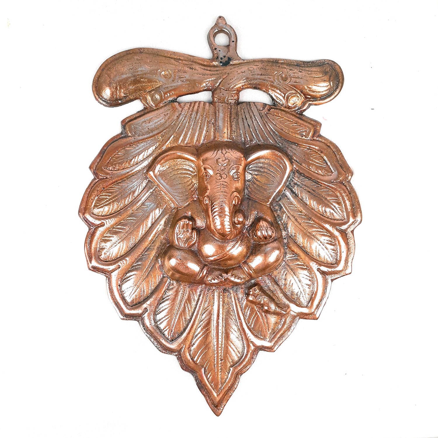Leaf Ganesh Wall Hanging - Metal Wall Decor -11 Inch- Apkamart #Style_ Design 2