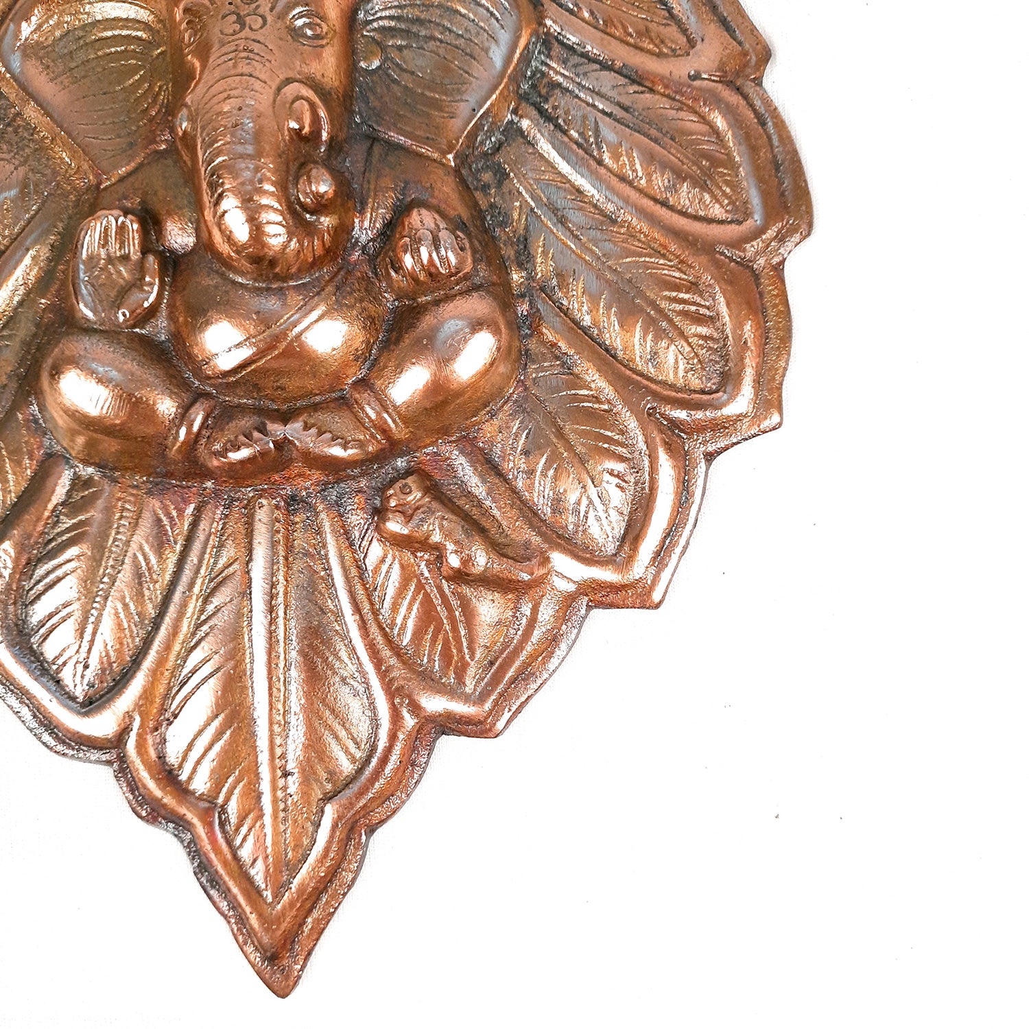 Leaf Ganesh Wall Hanging - Metal Wall Decor -11 Inch- Apkamart #Style_ Design 2
