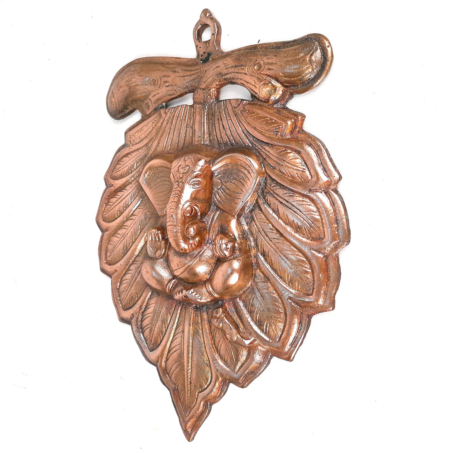 Leaf Ganesh Wall Hanging - Metal Wall Decor -11 Inch- Apkamart #Style_ Design 2