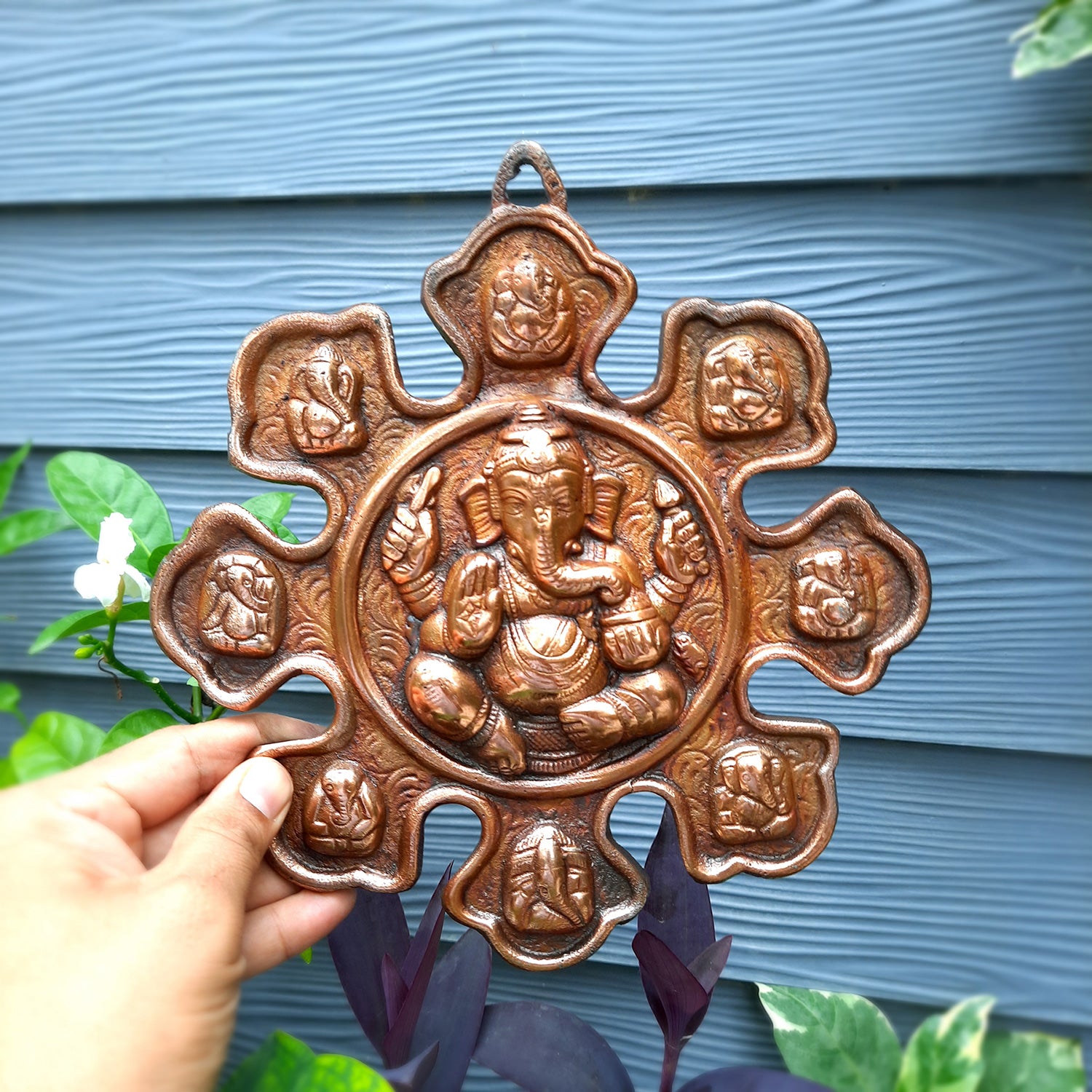 Decorative Asth Ganesh Wall Hanging - Ganapati Wall Decor - 9 Inch-Apkamart