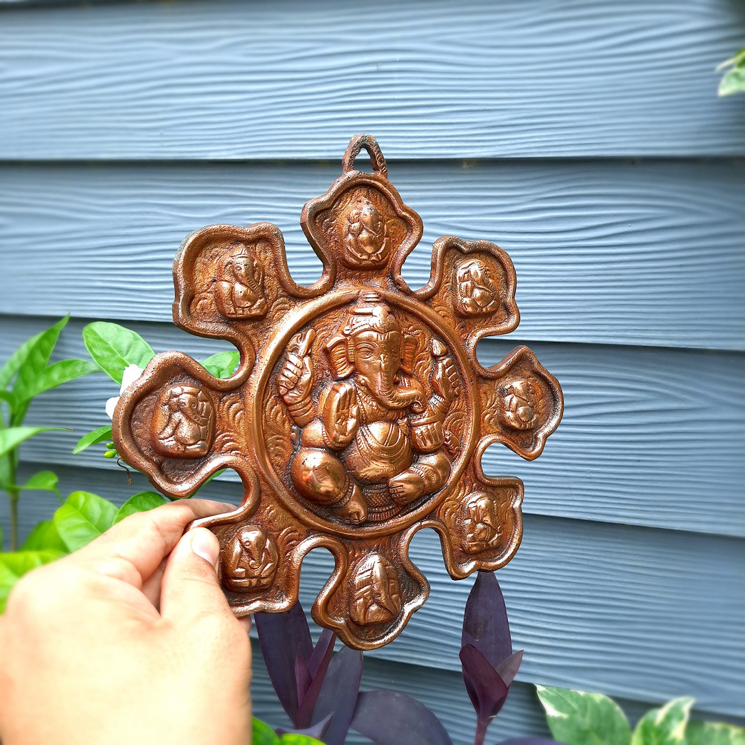 Decorative Asth Ganesh Wall Hanging - Ganapati Wall Decor - 9 Inch-Apkamart