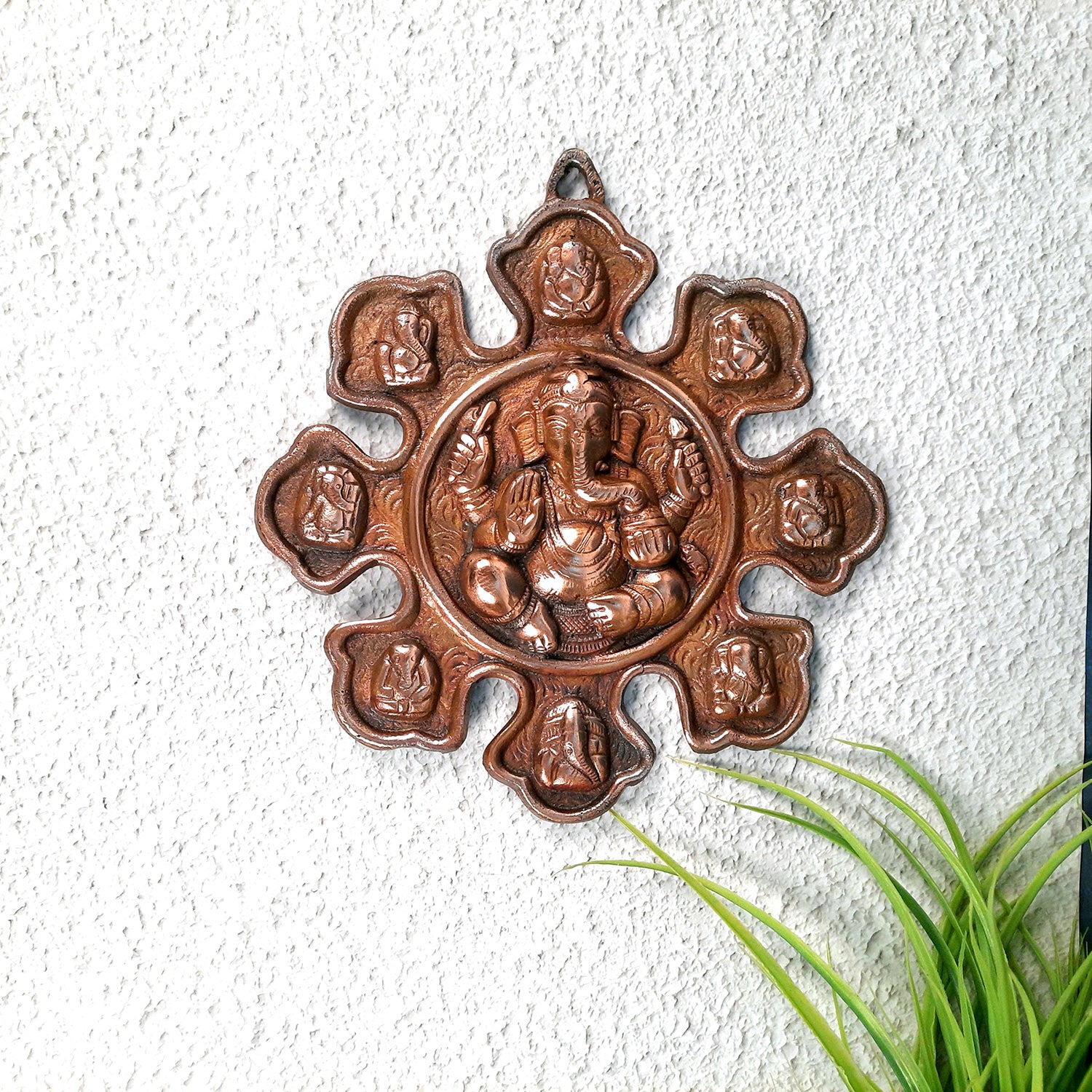 Decorative Asth Ganesh Wall Hanging - Ganapati Wall Decor - 9 Inch-Apkamart