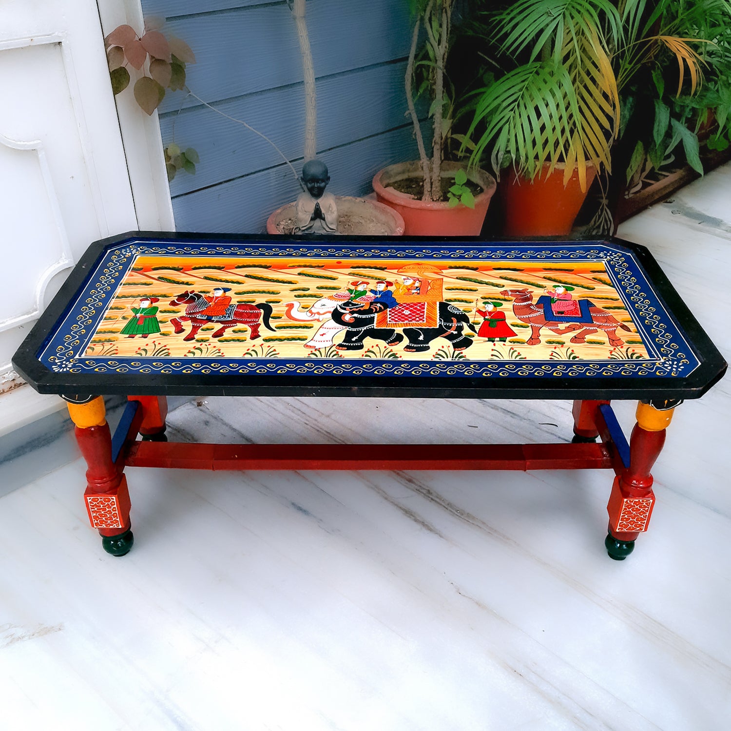 Coffee Tables for Living Room |Table for Home Decor & Gifts - 36 Inch- Apkamart #Color_Blue