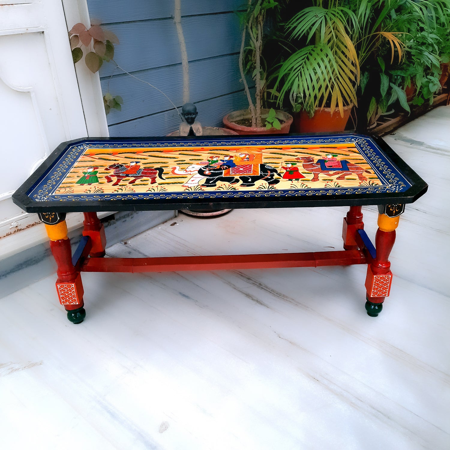 Coffee Tables for Living Room |Table for Home Decor & Gifts - 36 Inch- Apkamart #Color_Blue