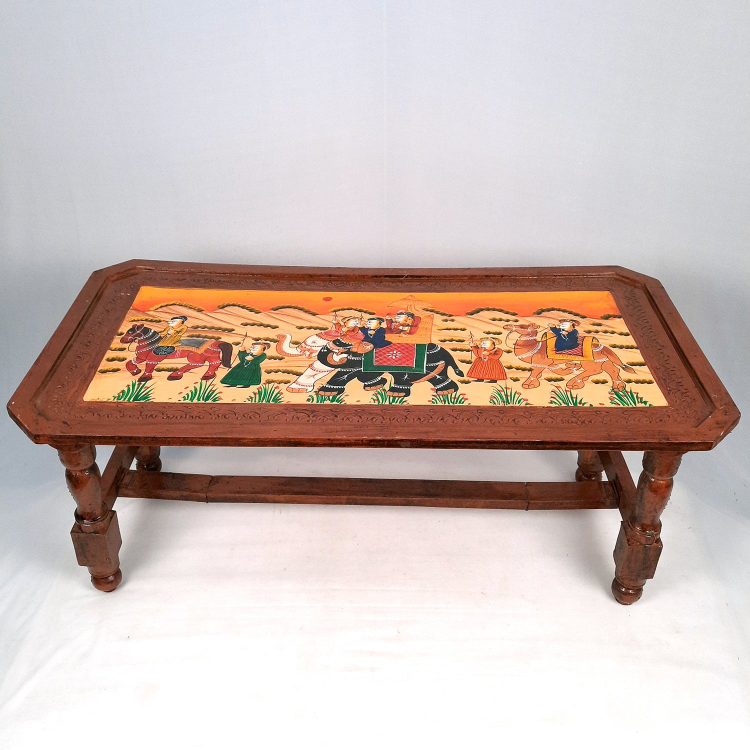 Wooden Center Table | Folding Coffee Table - For Living Room, Home Decor, Garden, Office - 36 Inch - apkamart