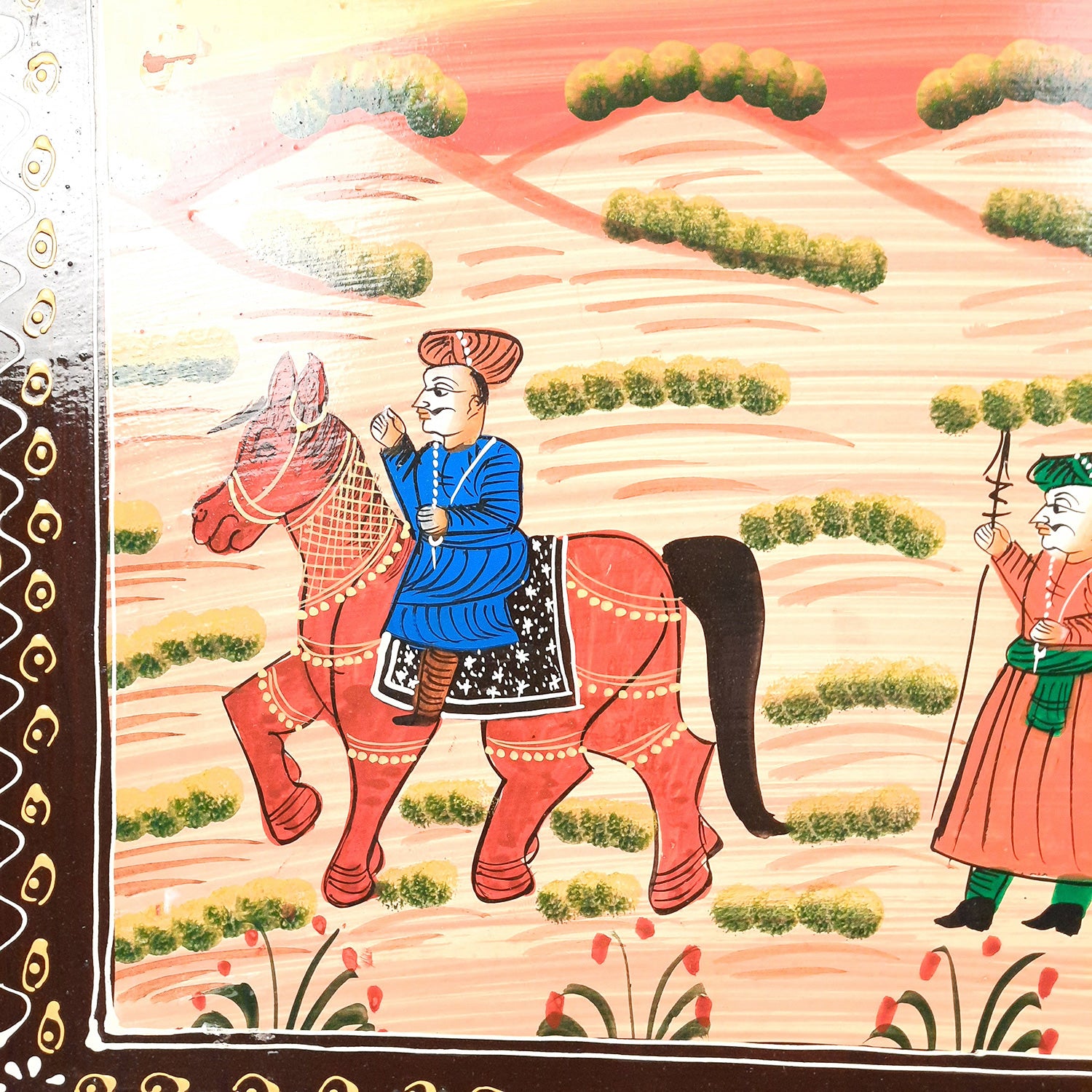 Center Table Wooden | Folding Table Hand Painted - for Living Room, Drawing Room, Home Decor, Interior Decoration - 30 Inch - apkamart #colour_Blue