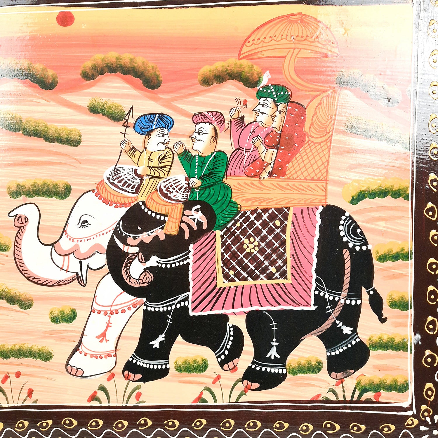 Center Table Wooden | Folding Table Hand Painted - for Living Room, Drawing Room, Home Decor, Interior Decoration - 30 Inch - apkamart #colour_Blue