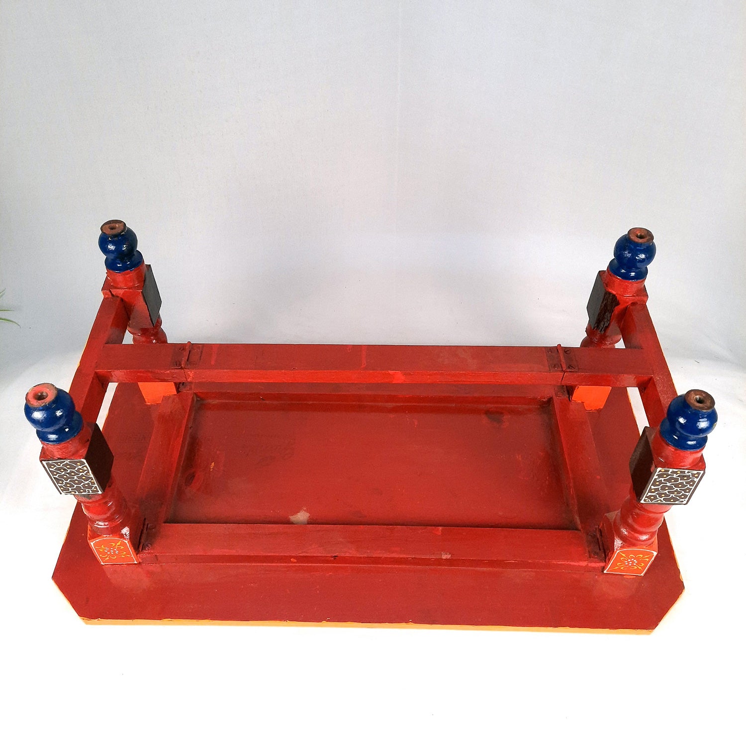 Center Table Wooden | Folding Table Hand Painted - for Living Room, Drawing Room, Home Decor, Interior Decoration - 30 Inch - apkamart #colour_Yellow