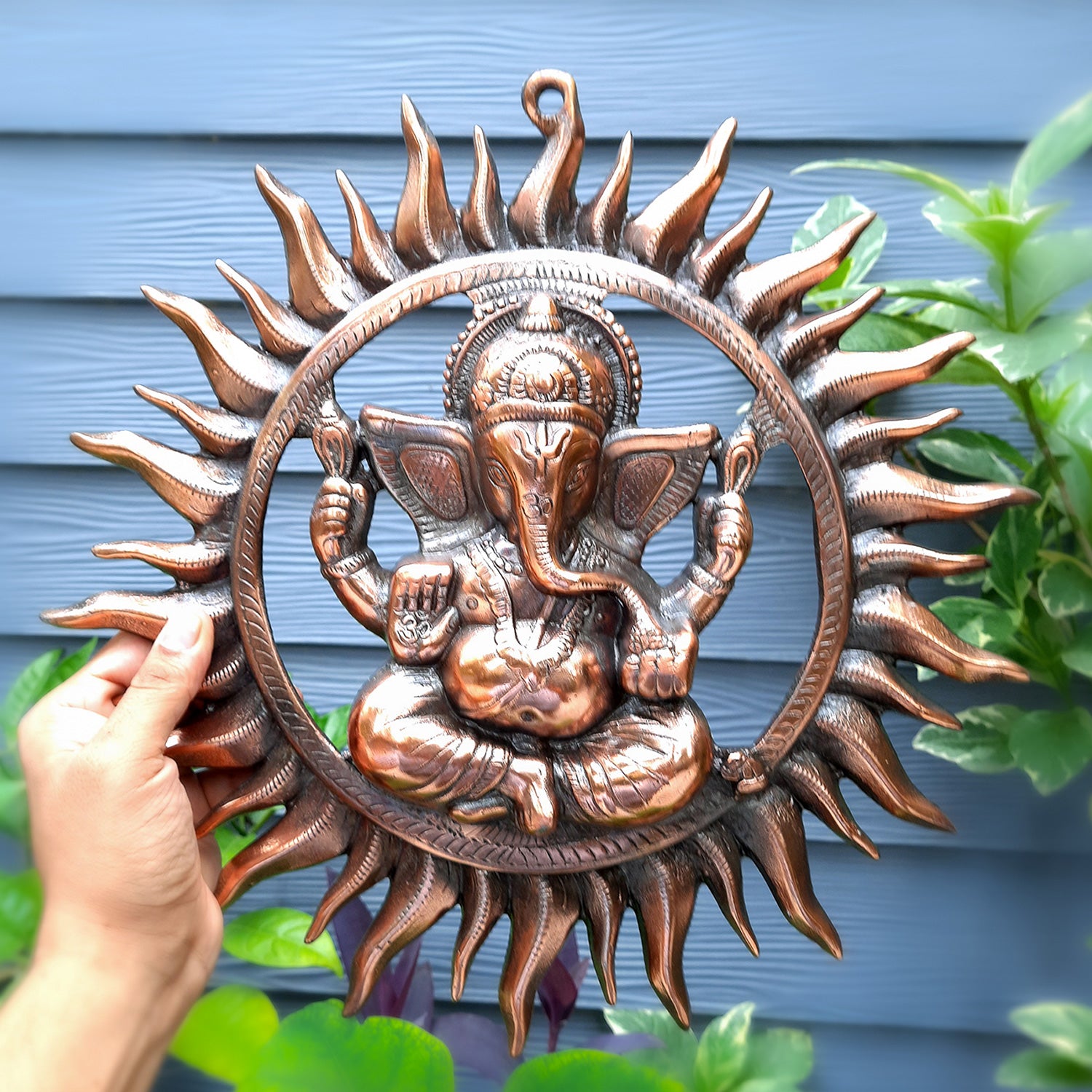 Lord Ganesh Wall Hanging | Sun Ganesha Wall Statue - for Puja & Home Entrance | House Warming Gift -15 Inch-Apkamart