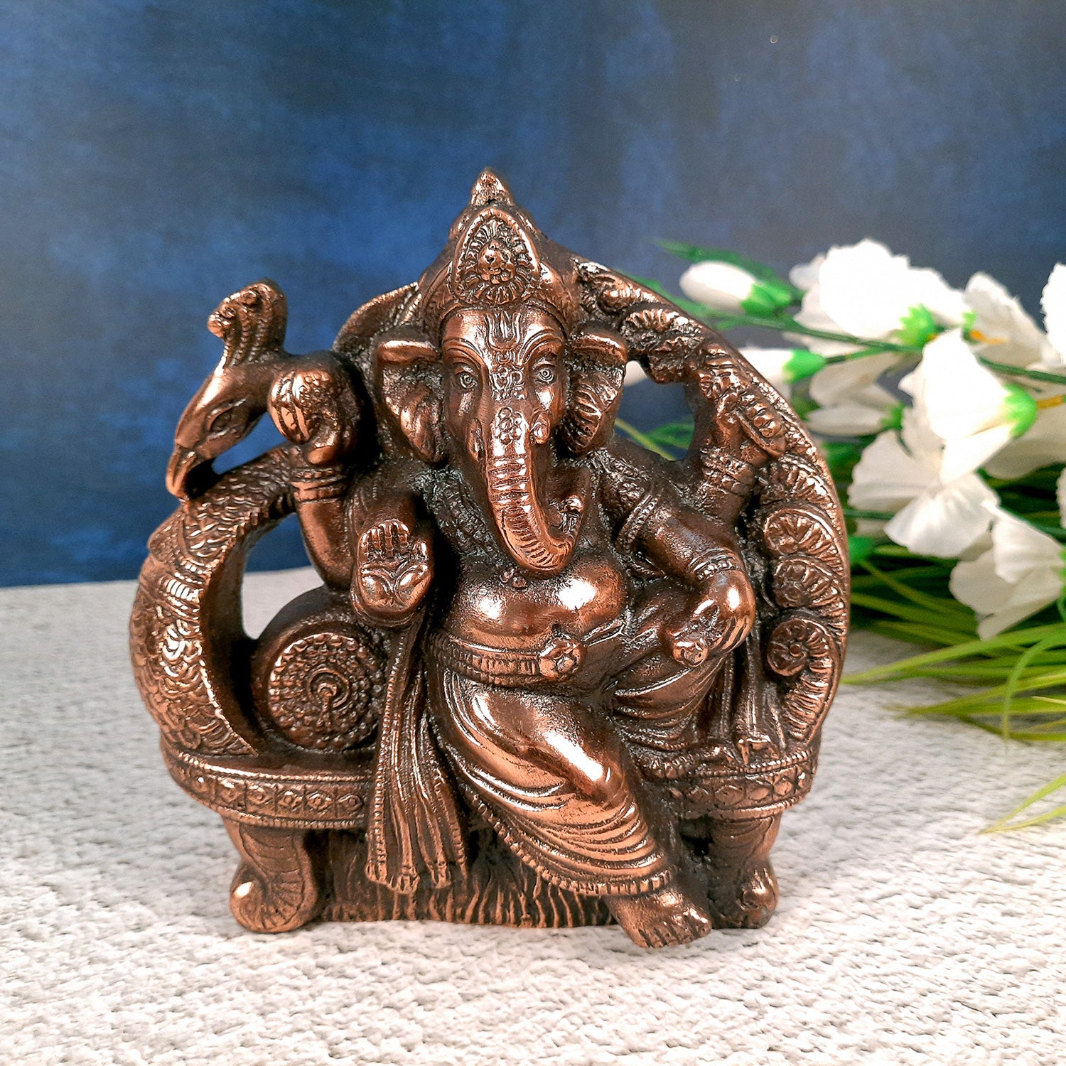 Ganesh Statue | Ganpati Murti For Table & Home Decor | Ganesha Idol for Vastu, Home, Puja, Religious Decor - 7 inch- Apkamart