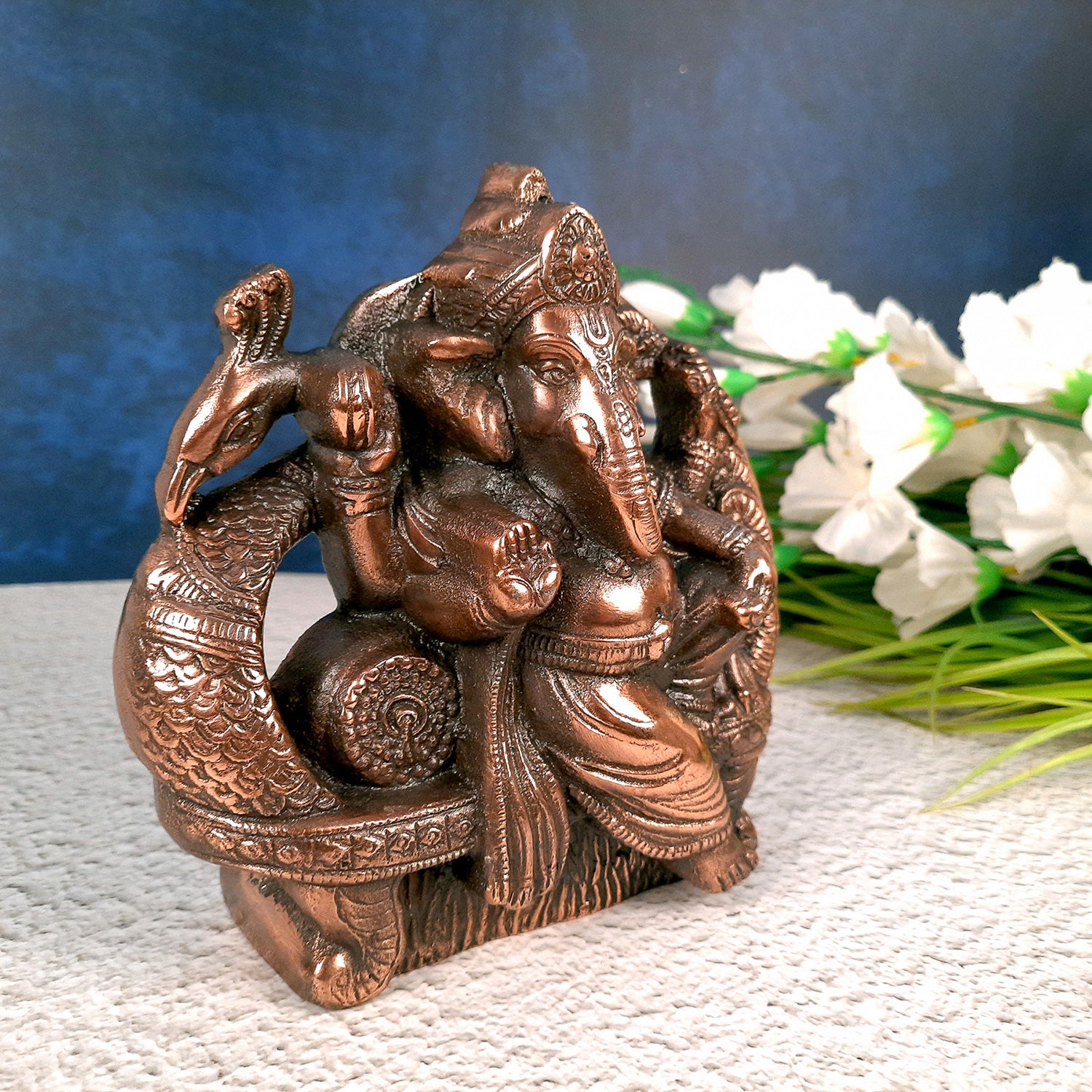Ganesh Statue | Ganpati Murti For Table & Home Decor | Ganesha Idol for Vastu, Home, Puja, Religious Decor - 7 inch- Apkamart