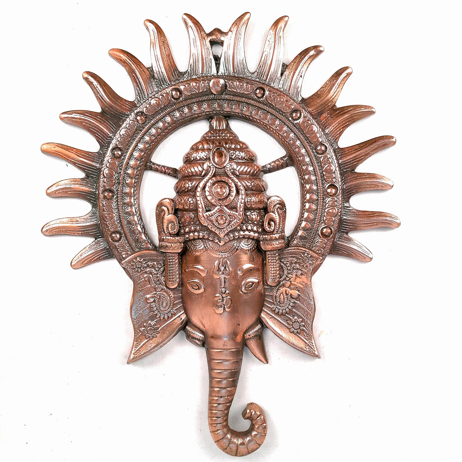 Lord Ganesh Wall Hanging | Ganesha Face Wall Decor - for Diwali, Housewarming Gift | Vastu Wall Art for Office & Entrance - 14 Inch-Apkamart