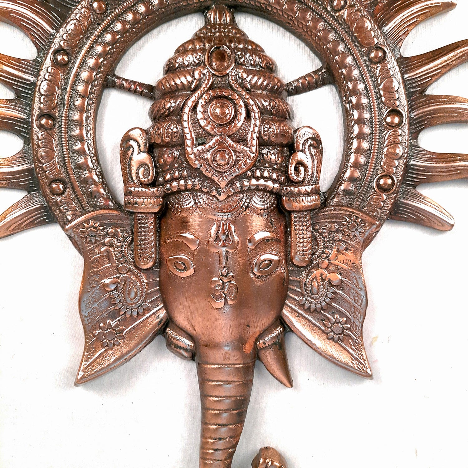 Lord Ganesh Wall Hanging | Ganesha Face Wall Decor - for Diwali, Housewarming Gift | Vastu Wall Art for Office & Entrance - 14 Inch-Apkamart