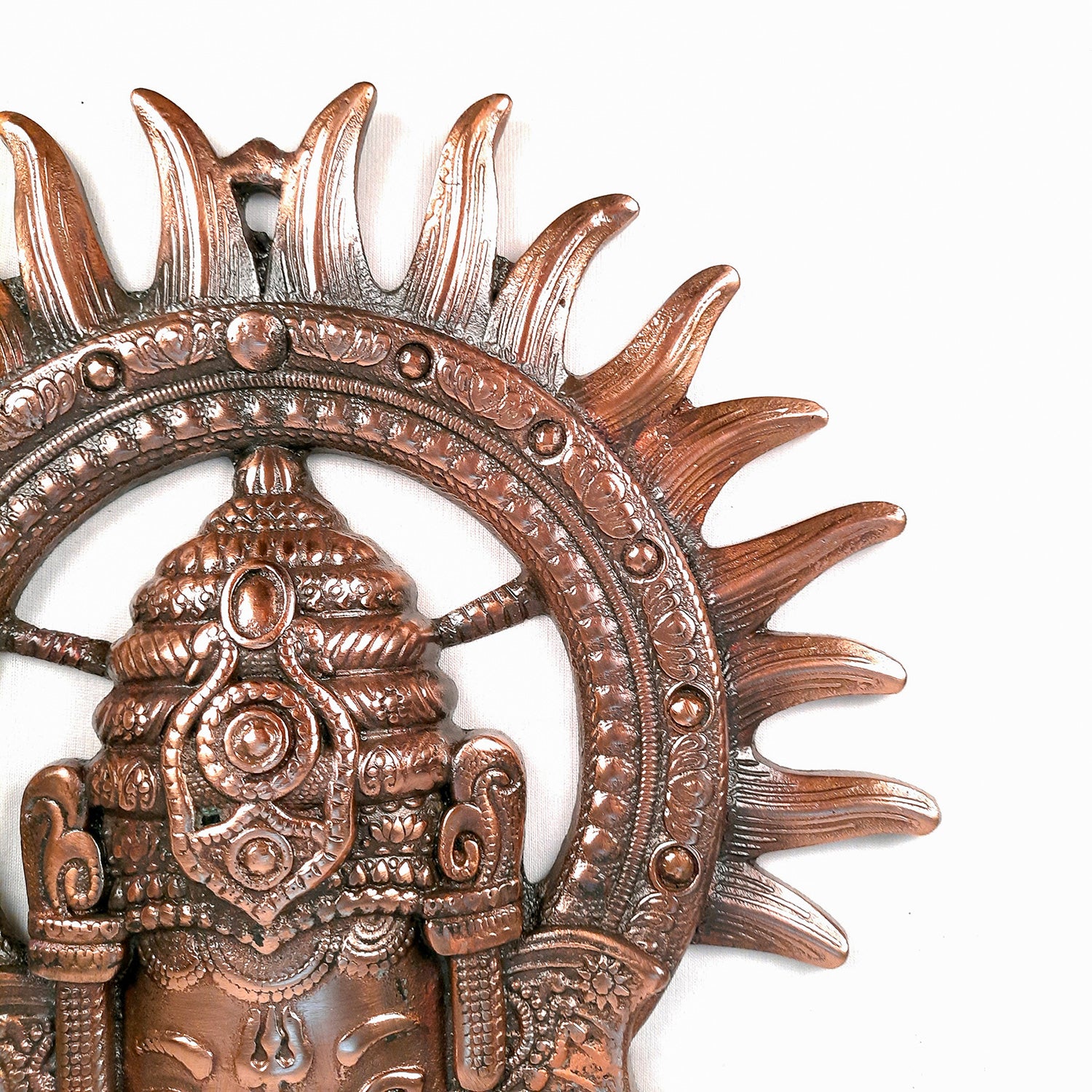 Lord Ganesh Wall Hanging | Ganesha Face Wall Decor - for Diwali, Housewarming Gift | Vastu Wall Art for Office & Entrance - 14 Inch-Apkamart