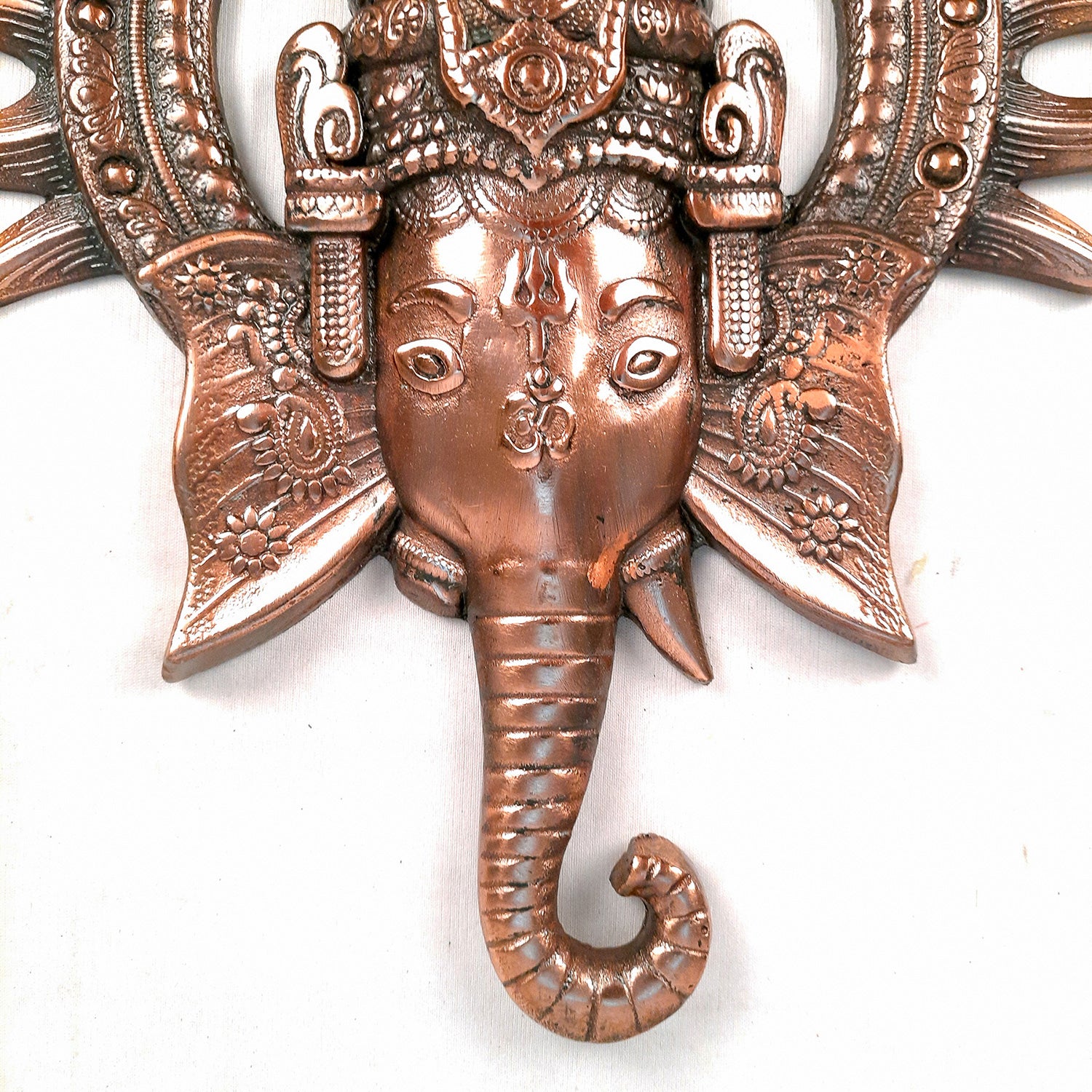 Lord Ganesh Wall Hanging | Ganesha Face Wall Decor - for Diwali, Housewarming Gift | Vastu Wall Art for Office & Entrance - 14 Inch-Apkamart