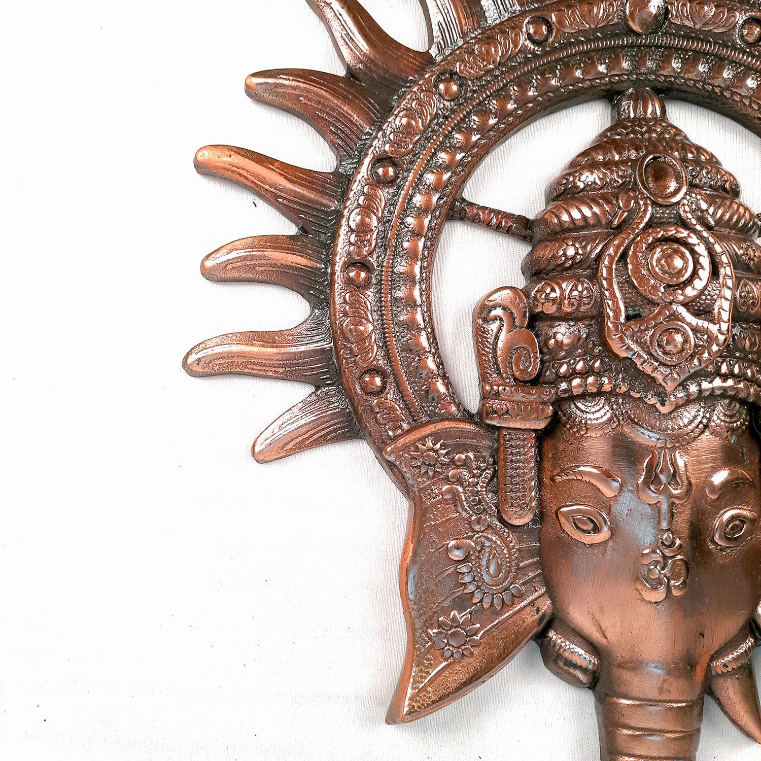 Lord Ganesh Wall Hanging | Ganesha Face Wall Decor - for Diwali, Housewarming Gift | Vastu Wall Art for Office & Entrance - 14 Inch-Apkamart
