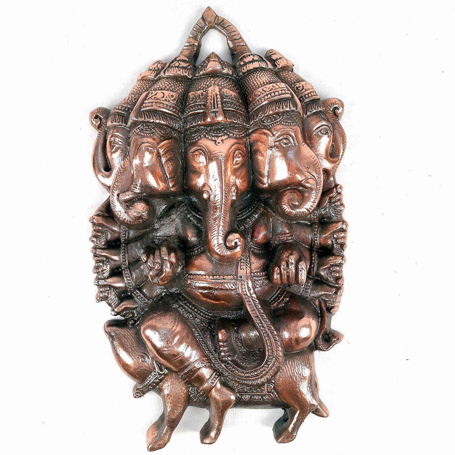 Ganesha Wall Hanging | Panchmukhi Ganesh Wall Decor for Main Gate | Vastu Ganesha Idol for Home, Puja & Religious Decor - 13 Inch-Apkamart