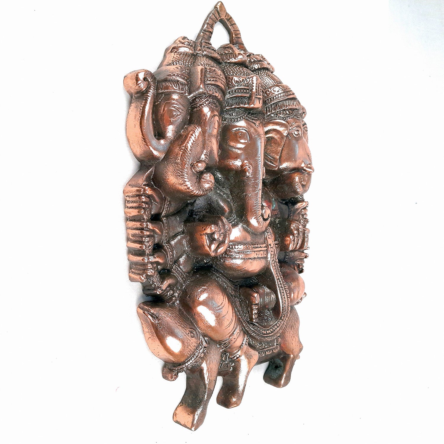 Ganesha Wall Hanging | Panchmukhi Ganesh Wall Decor for Main Gate | Vastu Ganesha Idol for Home, Puja & Religious Decor - 13 Inch-Apkamart