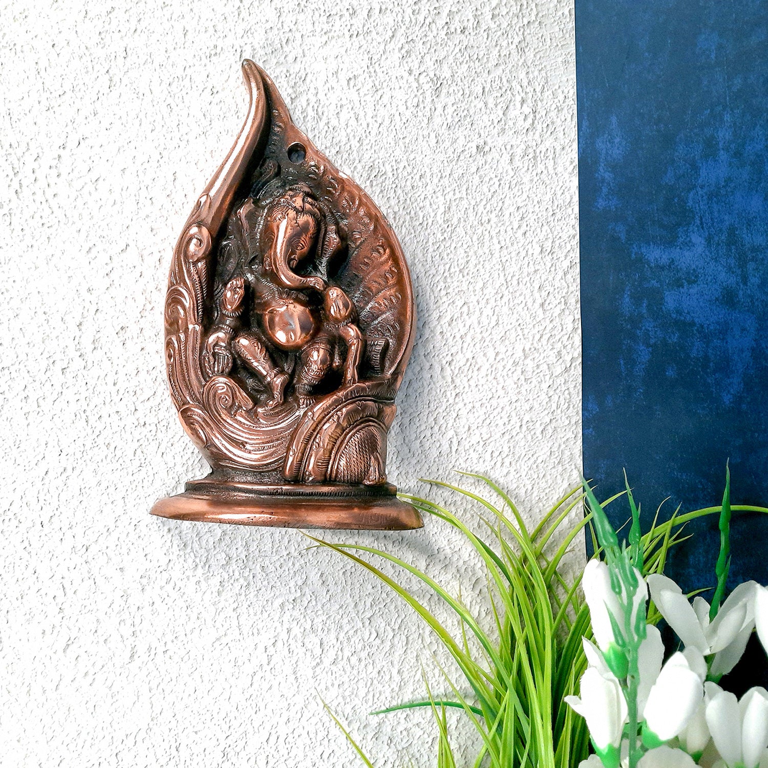 Lord Ganesha Wall Hanging |Ganesh Ji Wall Statue for Puja, Home & Entrance |Religious Decor For Vastu & Gift - 12 inch- Apkamart