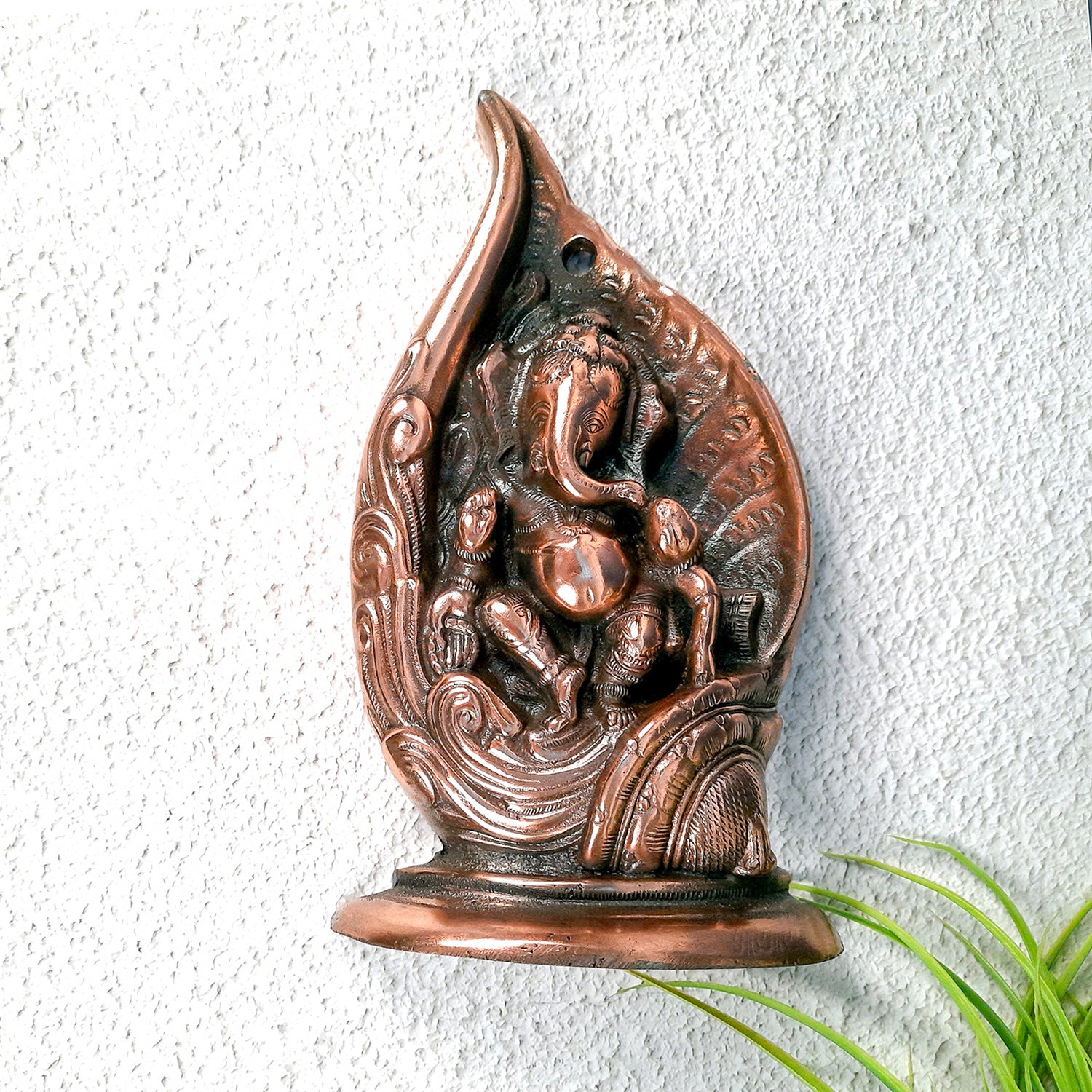 Lord Ganesha Wall Hanging |Ganesh Ji Wall Statue for Puja, Home & Entrance |Religious Decor For Vastu & Gift - 12 inch- Apkamart